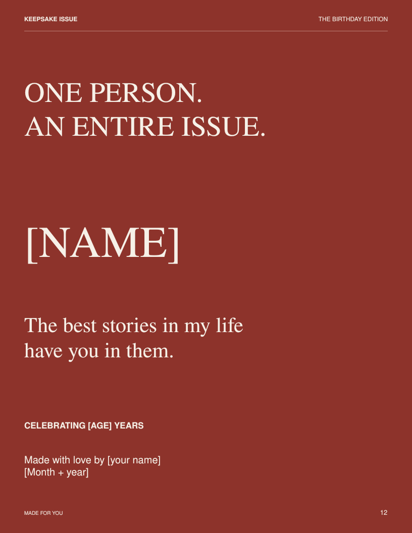 Blank page 12: Back cover