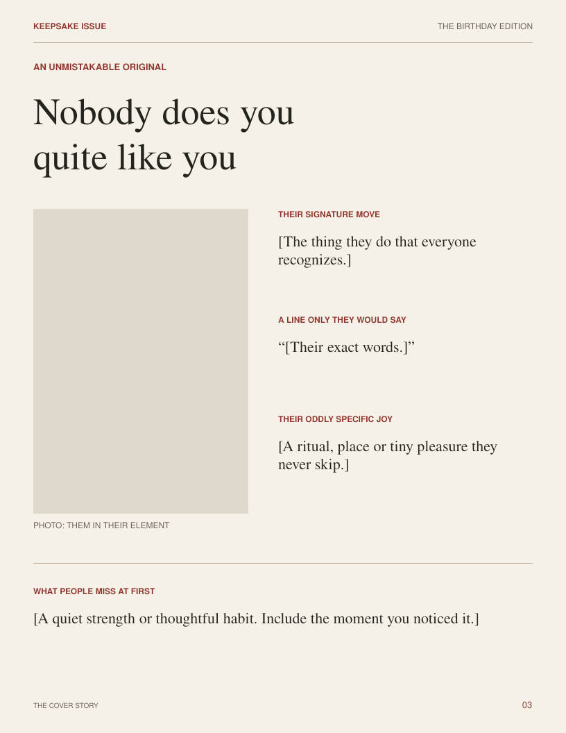 Blank page 3: Cover story