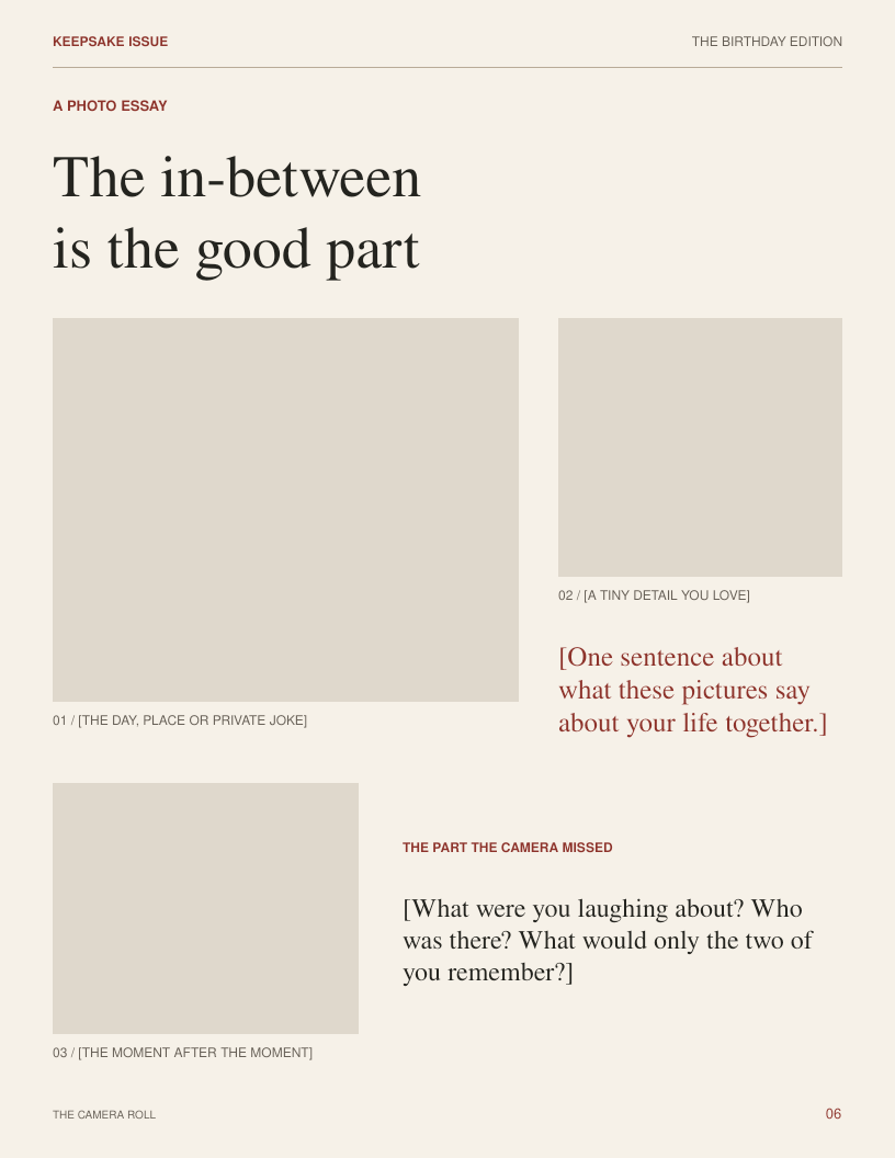 Blank page 6: Camera roll (optional)